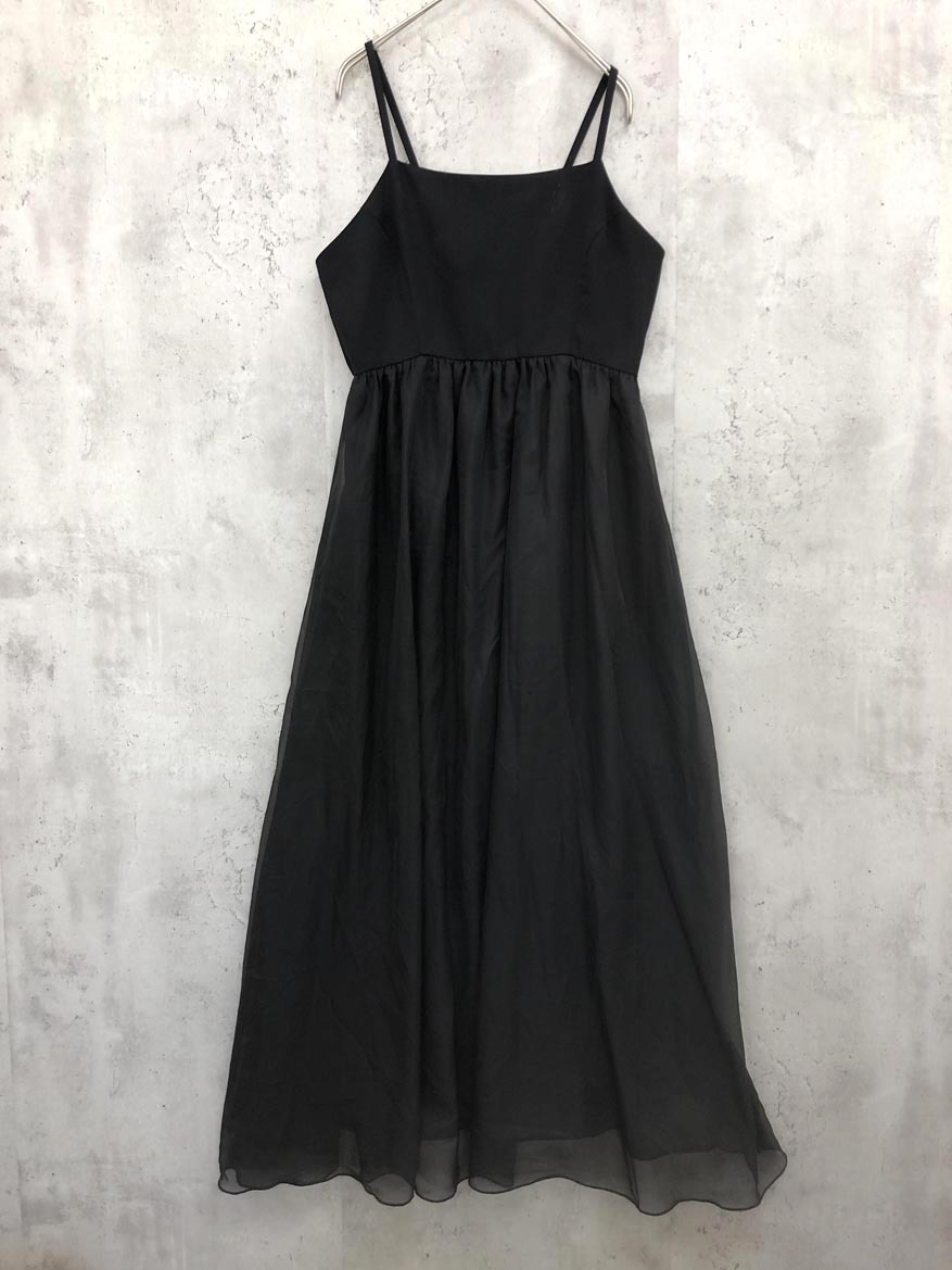 ゆうパケットOK nairo ナイロ シフォン キャミ ワンピース sizeL/黒 ■■ ☆ fib9 レディース拍卖