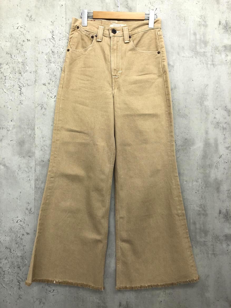 Levi’S リーバイス HIGH LOOSE FLARE Red フリンジ加工 フレア デニムパンツ sizeW25L30/ベージュ ■■ ☆ fic4 レディース拍卖
