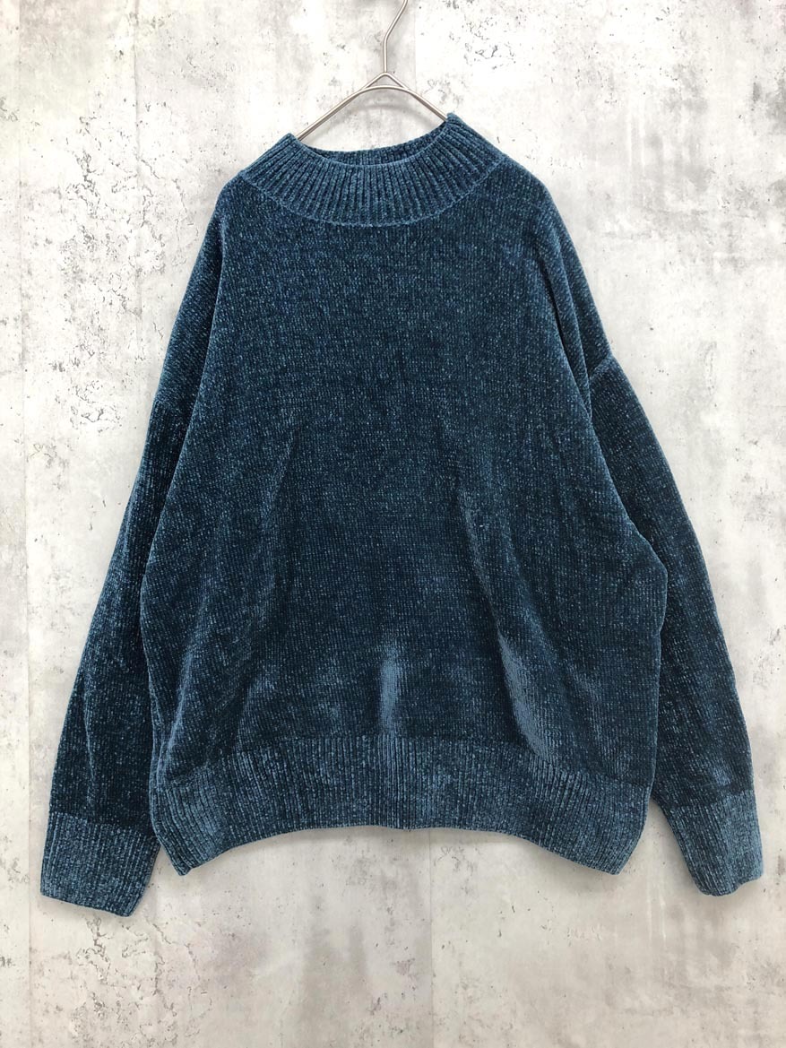 any FAM エニィファム モール ハイネック 長袖 ニット セーター sizeF/ブルー系 ◇■ ☆ fic5 レディース拍卖