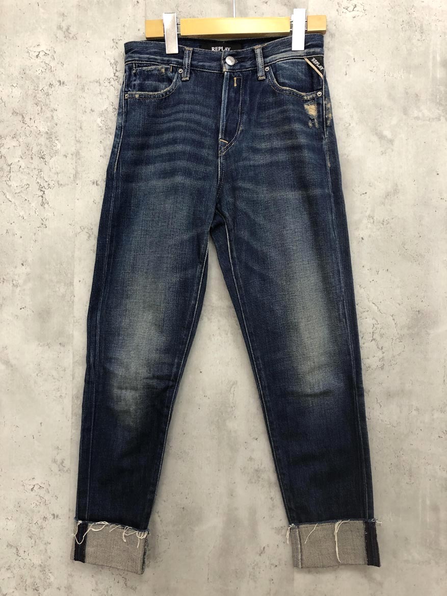 REPLAY リプレイ MADDIESPA ストレートフィット ボタンフライ デニムパンツ size24×28/インディゴ ■■ ☆ fic5 レディース拍卖