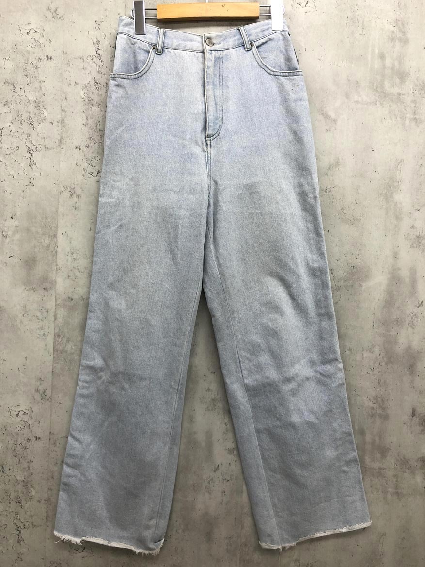 TINA:JOJUN ティーナジョジュン サイドライン カットオフ ストレート デニムパンツ sizeS/ライトブルー ■■ ☆ fic5 レディース拍卖