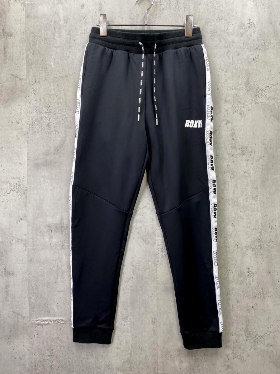 ゆうパケットOK 新品 ROXY ロキシー UVカット UPF50+ サイドライン ジャージ ジョガー パンツ sizeM/黒 ◇■拍卖