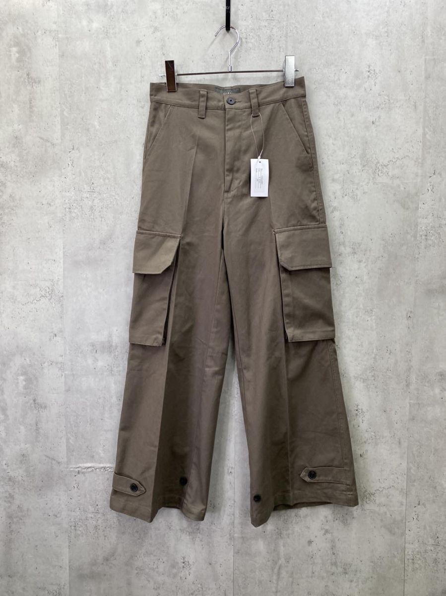 ゆうパケットOK 新品 CLEL クレイル M-47 タイプ ミリタリー フレア カーゴ パンツ sizeXS/カーキ ◇■拍卖