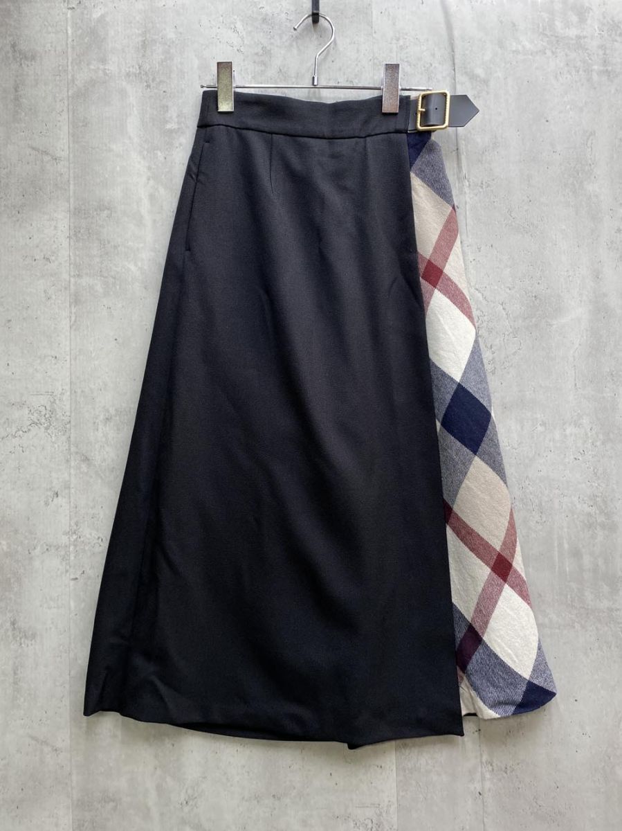 BLUE LABEL CRESTBRIDGE ブルーレーベルクレストブリッジ ラップ風 ガウチョ パンツ size36/黒 ◇■拍卖