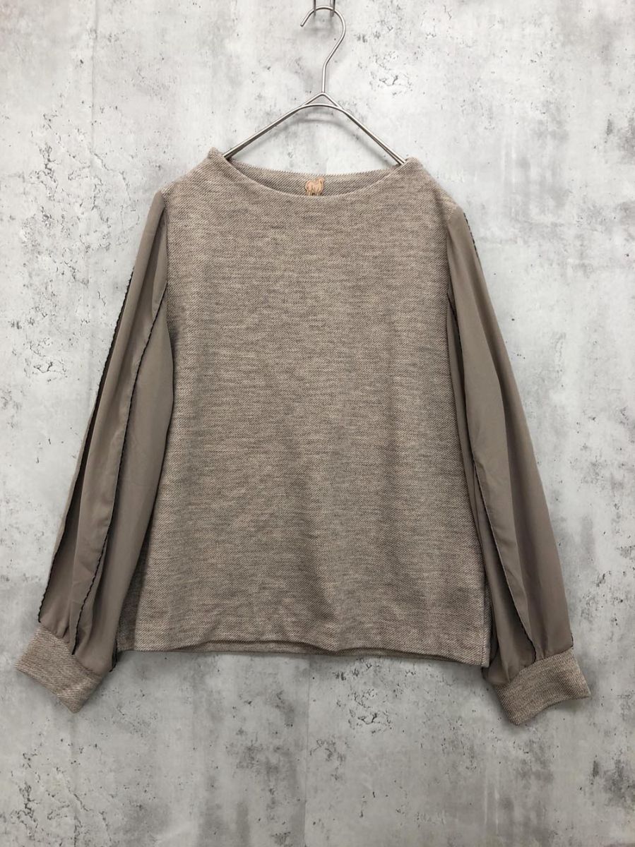 ゆうパケットOK malla マーラ mo14ut781 切り替え 刺繍 カットソー size38/ベージュ ■■ ☆ fib0 レディース拍卖