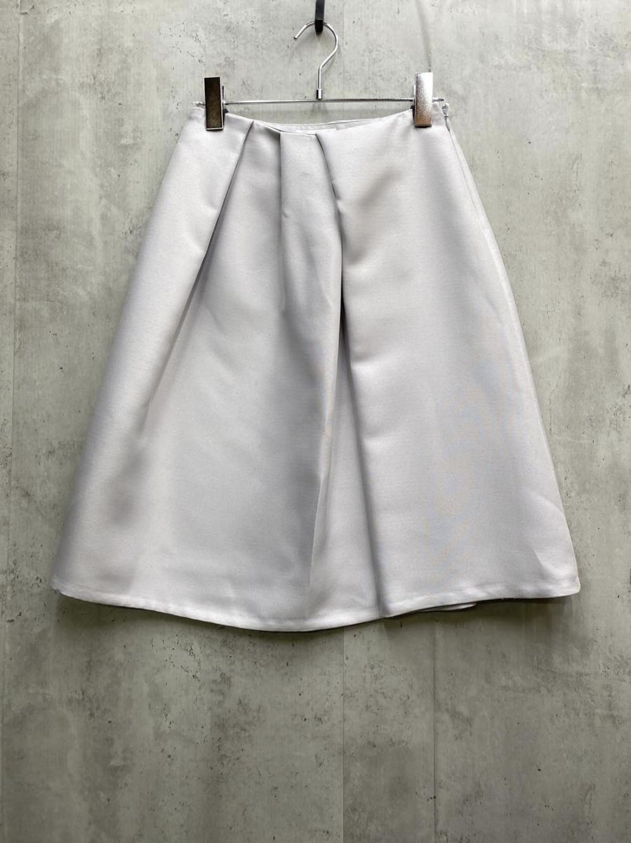 ゆうパケットOK TOMORROWLAND トゥモローランド バックサテンツイルアシメタック スカート size32/グレー ◇■拍卖