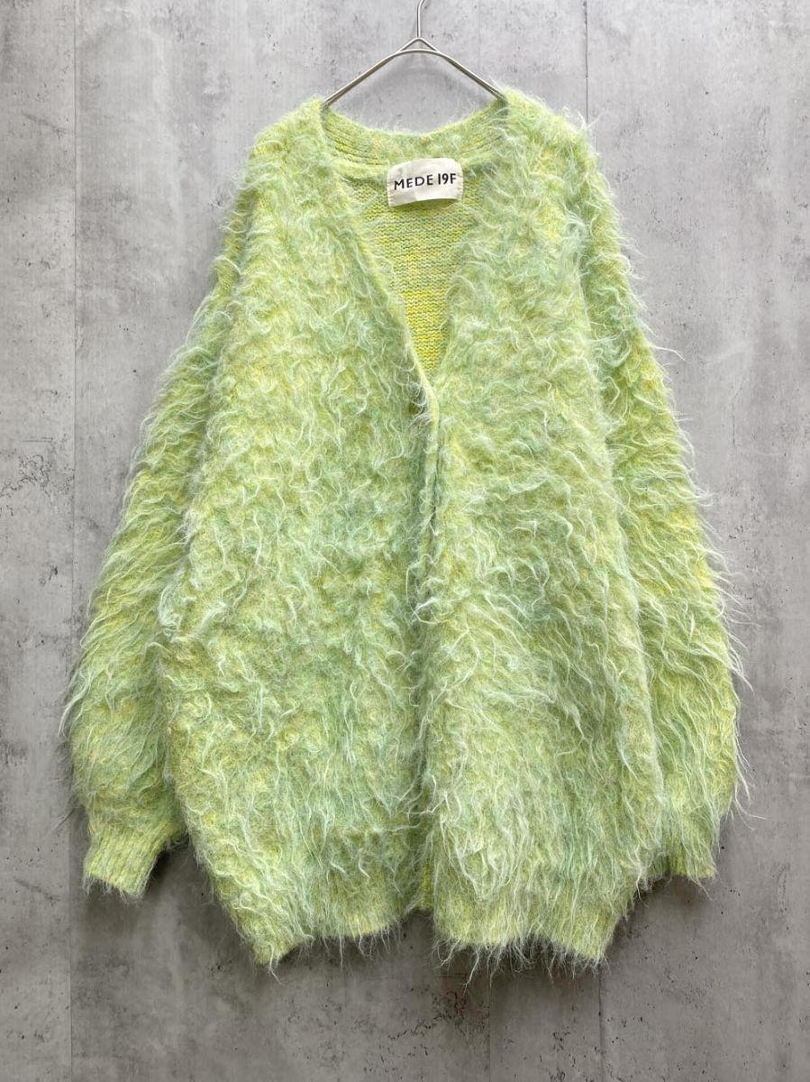 MEDE19F メデジュウキュウ 735627 ドギーヘアー カーディガン sizeM/イエロー ◆■拍卖