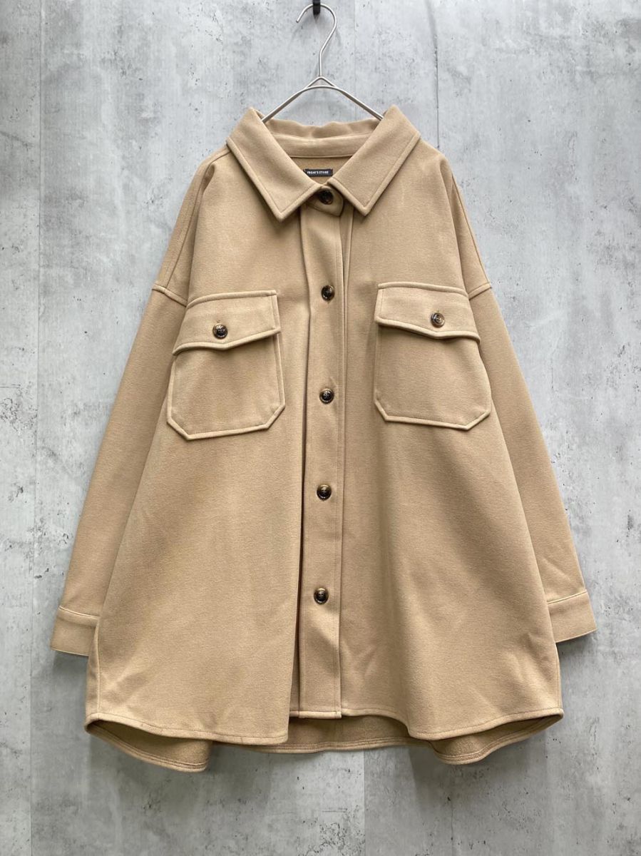 FREAK’S STORE フリークスストア ビッグシルエット シャツ ジャケット sizeF/ベージュ ◆■拍卖