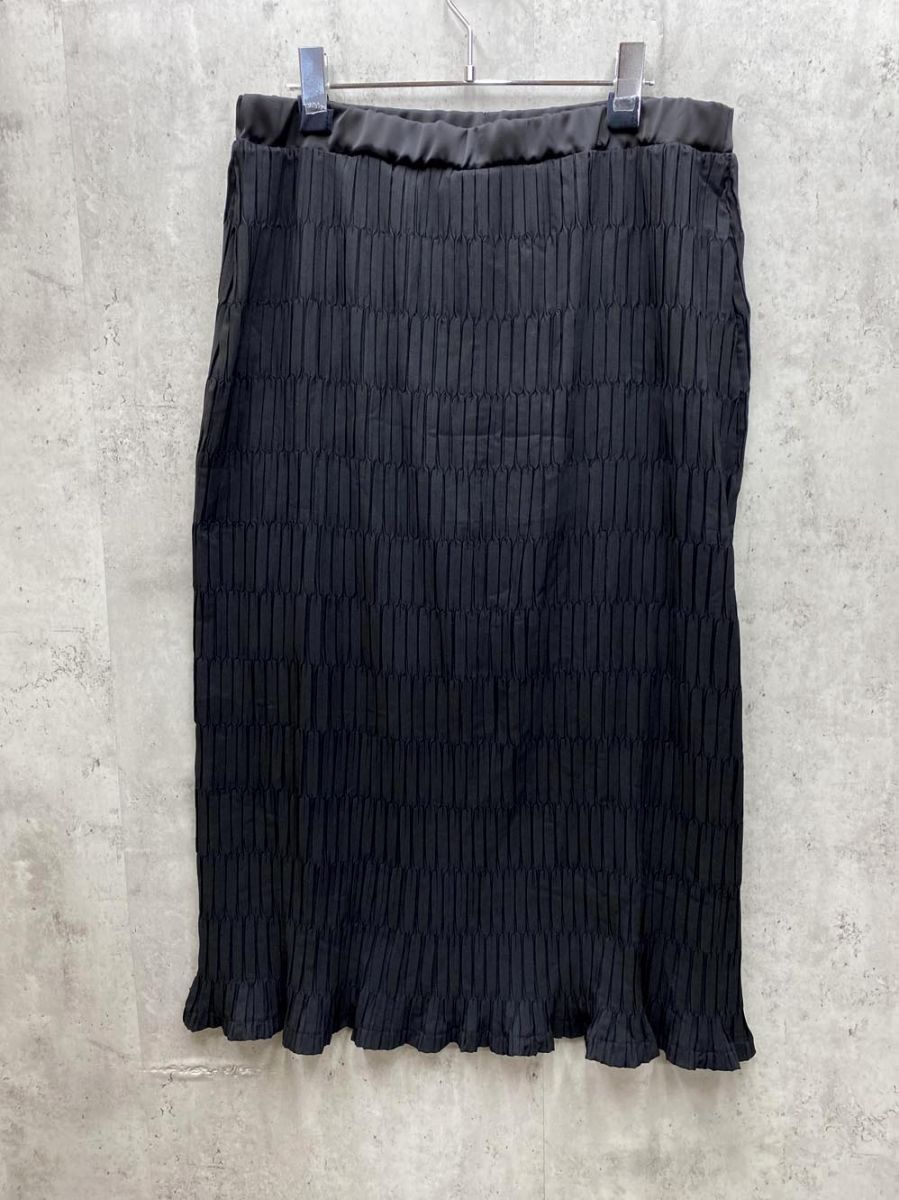 新品 Laveange ラビアンジェ ランダムプリーツナロー スカート size3L/黒 ◇■拍卖