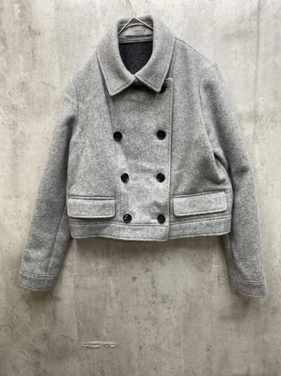 theory luxe セオリーリュクス ショート丈 ダブルボタン ジャケット size38/グレー ◆■◎拍卖