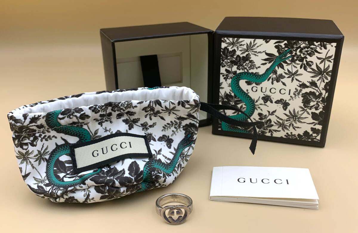 ★1760★ GUCCI リング SV925 13号 グッチ SILVER シルバーアクセサリー リング 指輪 箱/保存袋 1697・AR used ファッション小物 SV アクセ拍卖