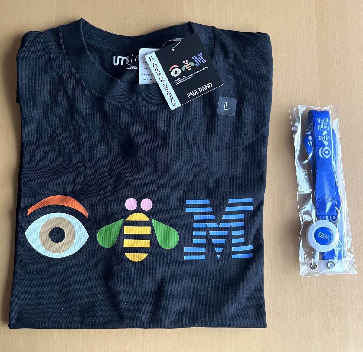 新品未使用 IBM Tシャツ+ ネックストラップ / Lサイズ / UT ユニクロ Paul Rand Eye Bee M / 正規・純正品・未開封拍卖