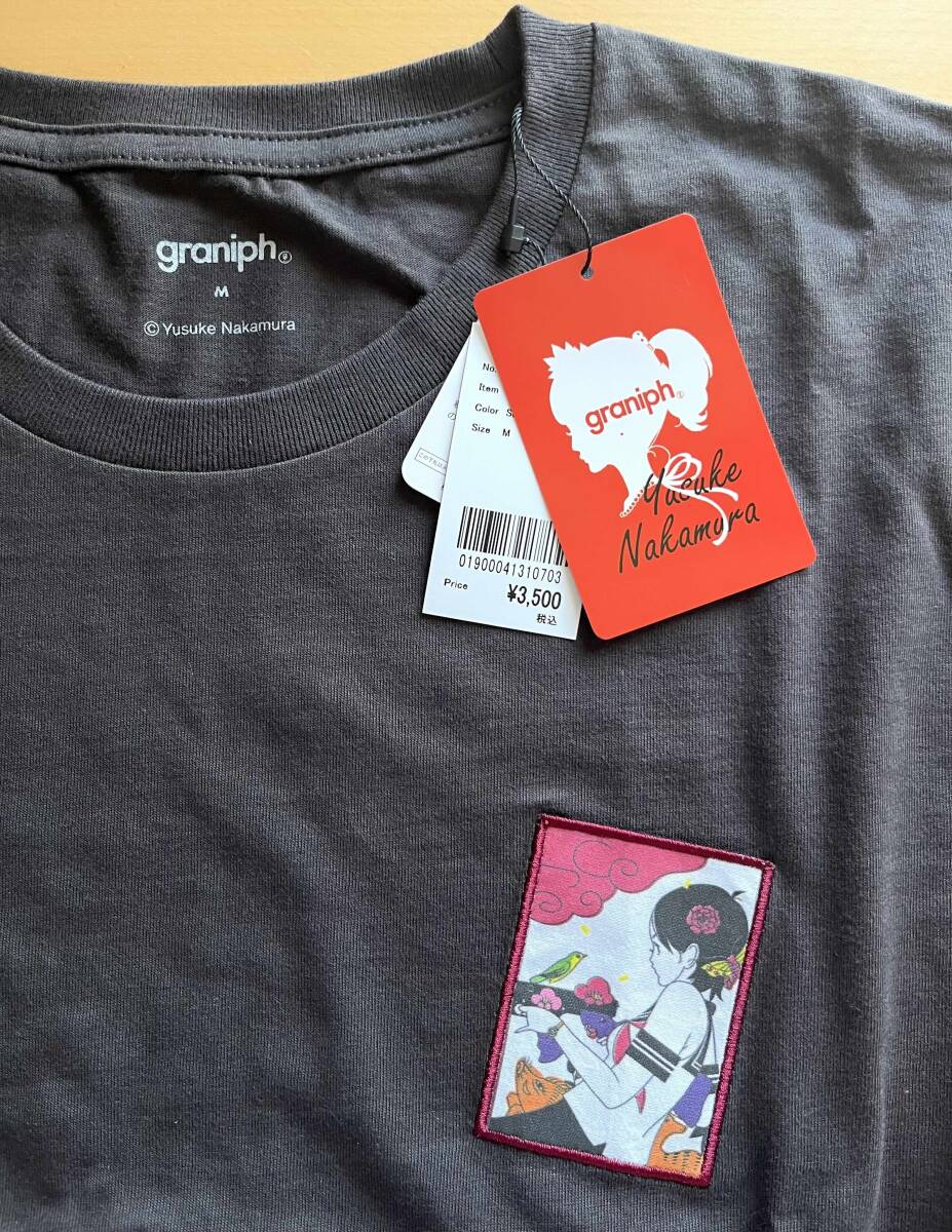 新品未使用 graniph グラニフ 中村佑介 デザイン Tシャツ Mサイズ / 赤川次郎 セーラー服と機関銃 花札拍卖