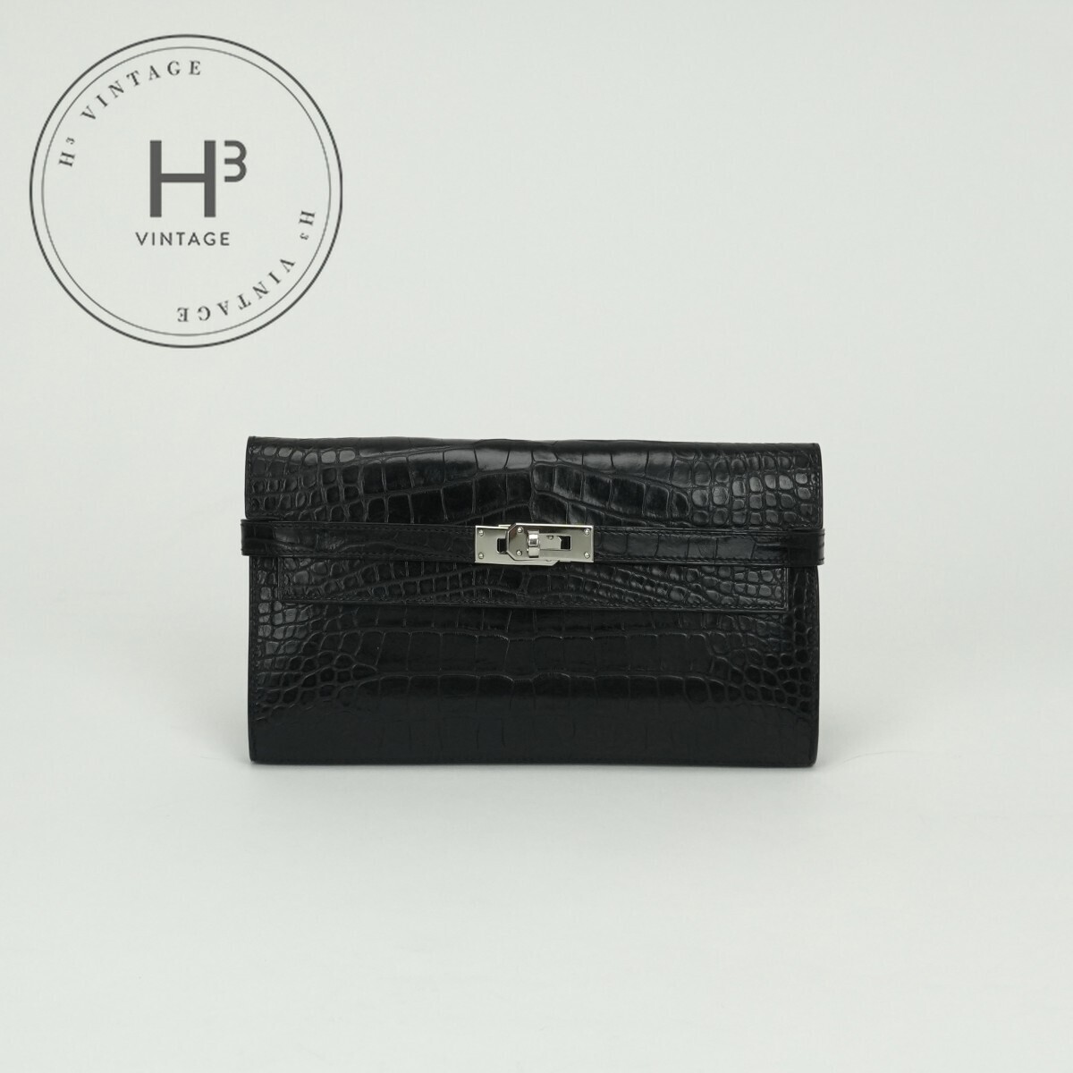 エルメス HERMES ケリーウォレット ケリーウォレットロング 財布 長財布 ロングウォレット アリゲーター クロコダイル拍卖