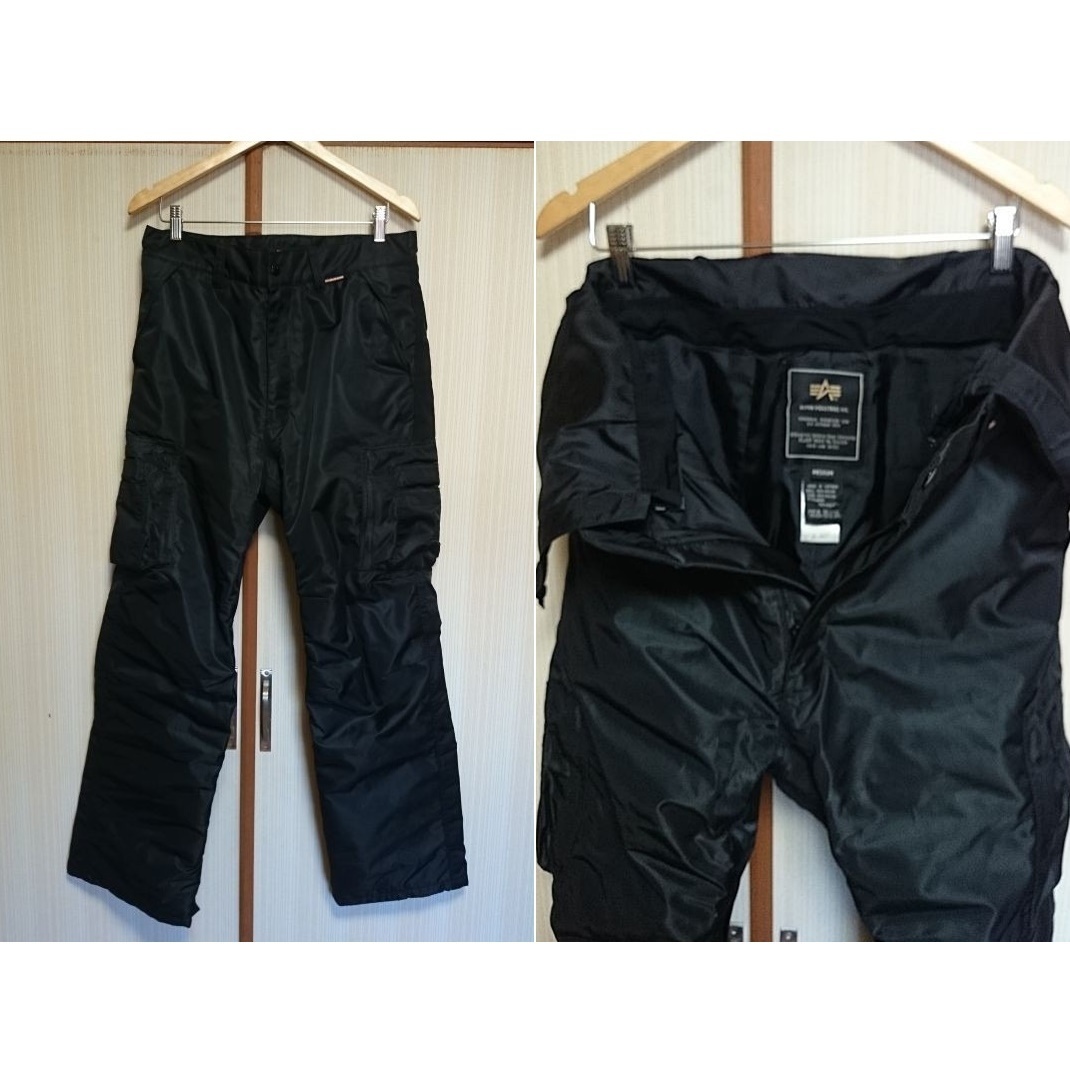 standard issue X alpha industries 中綿入りスノーボードウェア カーゴパンツ M アルファ ミリタリー ナイロン ブラック 黒 burton volcom拍卖