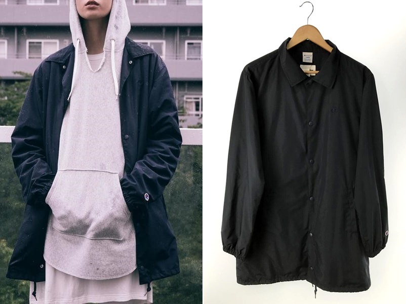 Monkey Time X Champion ロング コーチジャケット ネイビー ステンカラーコート ナイロンジャケットbeauty&youth 05-72拍卖