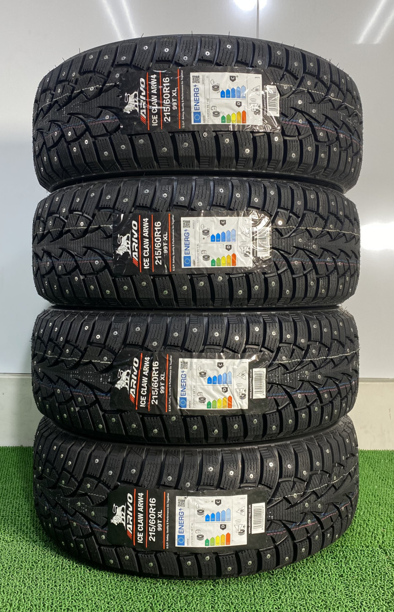 215/60R16 99T XL ARIVO ARW4 新品 スパイクタイヤ 4本セット 2025年製 ※本州送料無料 215/60/16 冬タイヤ拍卖