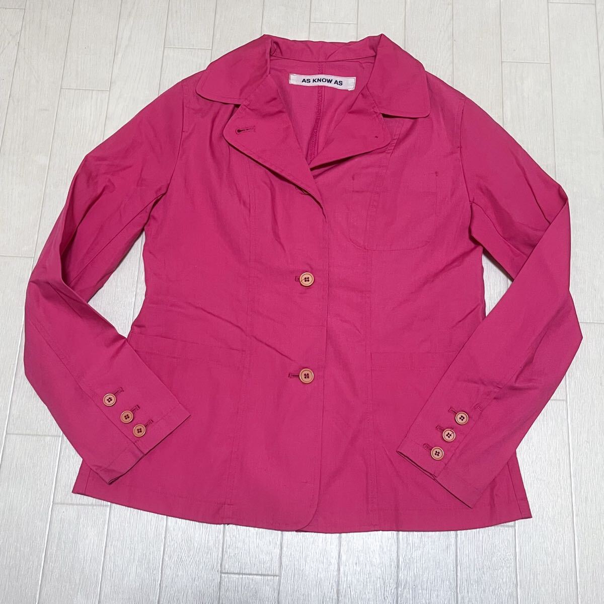 和844★ AS KNOW AS アズノゥアズ カジュアル ジャケット ピンク レディース拍卖