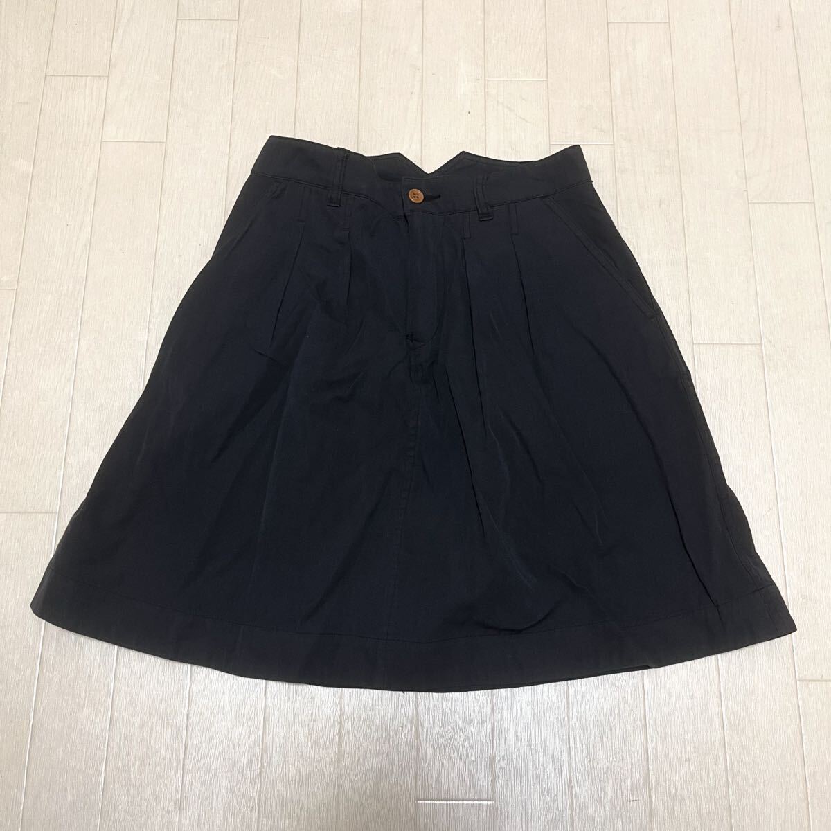 和845★ MHL. エムエイチエル フレアスカート 膝丈 マキシ Ⅰ ダークネイビー レディース マーガレットハウエル拍卖