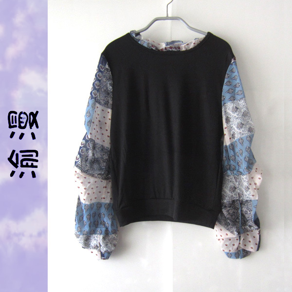 美品 渝漫★ シースルー袖切替 長袖カットソー拍卖