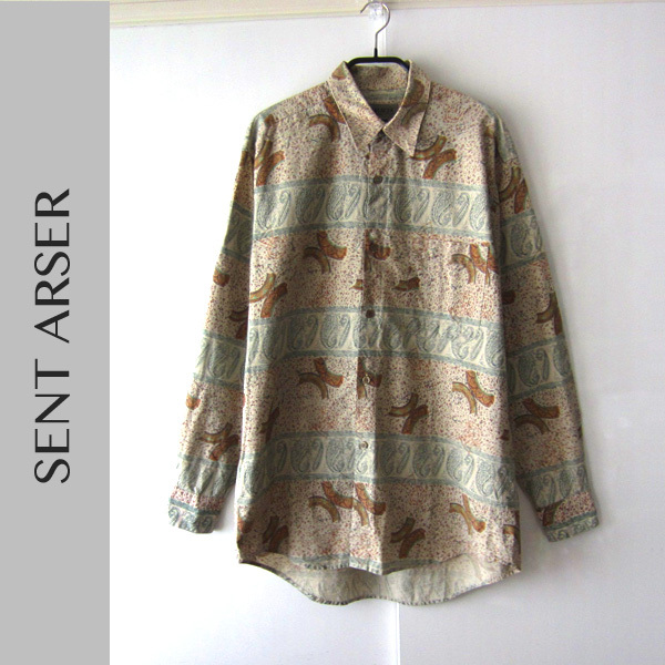 美品 SENT ARSER/セントアーサー★ 総柄 長袖シャツ L-XL相当拍卖