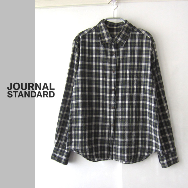 美品 JOURNAL STANDARD/ジャーナルスタンダード★ チェック シアサッカー 長袖シャツ拍卖