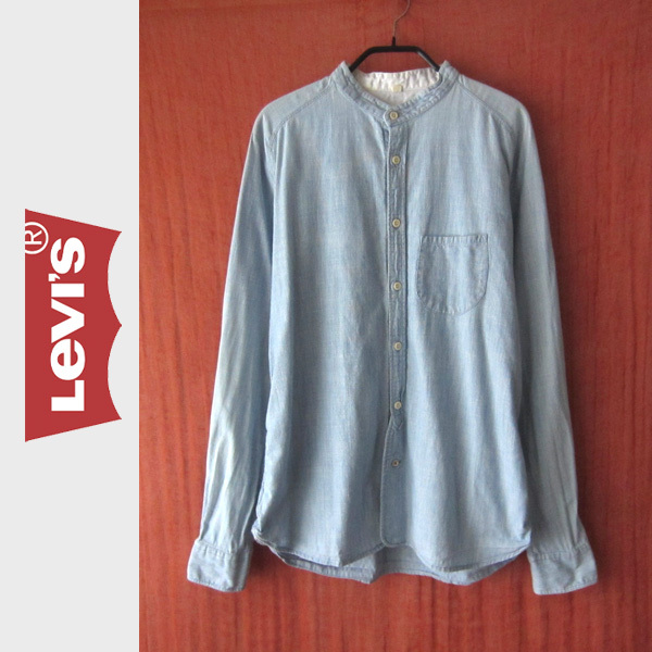 美品 LEVI’S MADE&CRAFTED★ ヒッコリー バンドカラー 長袖シャツ拍卖