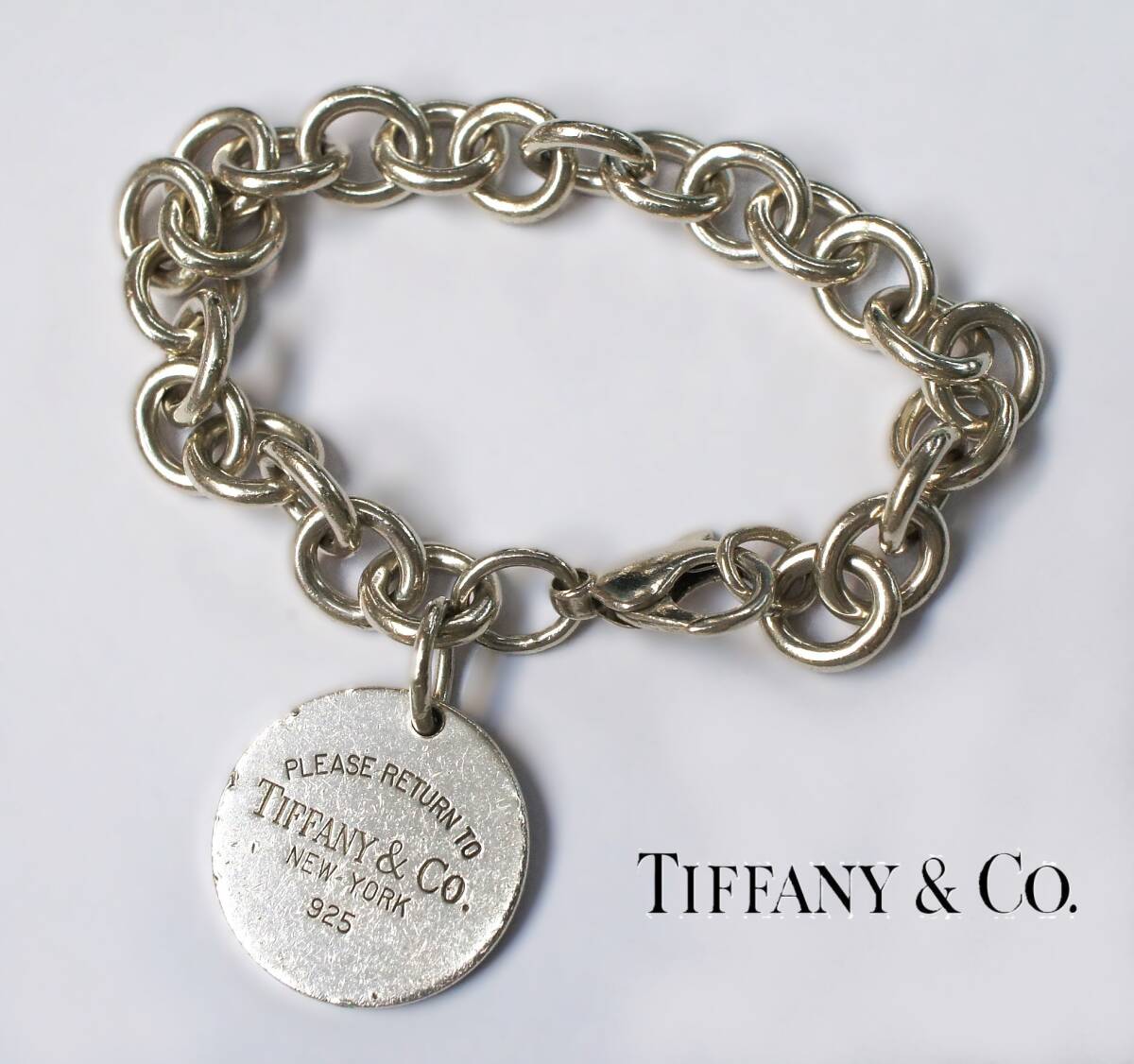 Tiffany & Co. ティファニー リターントゥ ラウンドタグ ブレスレット シルバー 19cm【送料無料】拍卖