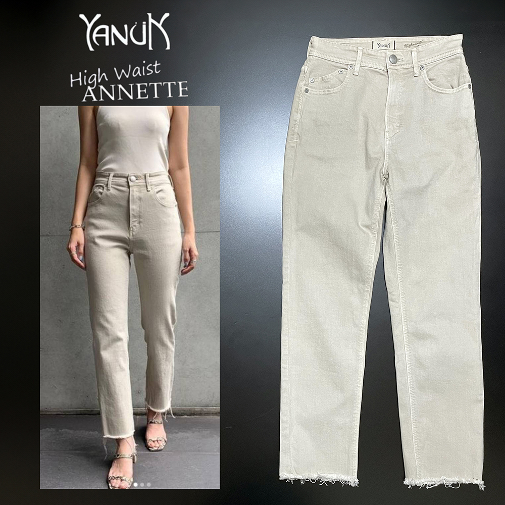 ◆BAILA、Oggi掲載!定価25,300円 ヤヌーク【YANUK】HIGH WAIST ANNETTE ハイウエストアネット デニムパンツ SND 25インチ 日本製◆拍卖