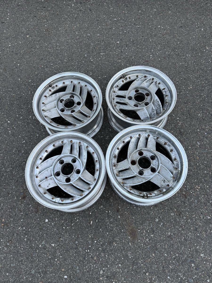 超希少SSR ヒロレーシング hiro V1-R 15インチ 7J約+25 PCD114.3 5穴 5H 絶版 当時物 深リムJDM 旧車 街道レーサー中古アルミホイール4拍卖