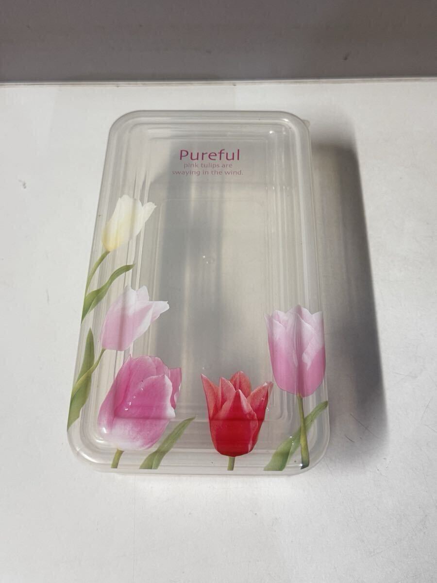 チューリップ柄 保存容器 花柄 タッパー プラスチック製 昭和レトロ拍卖