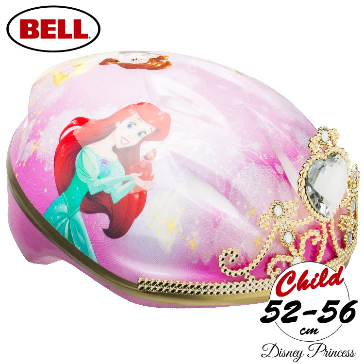 ディズニー プリンセス 3D ラプンツェル アリエル ティアラ ヘルメット 子供用 自転車 キッズ キャラクター プロテクター ベル BELL拍卖