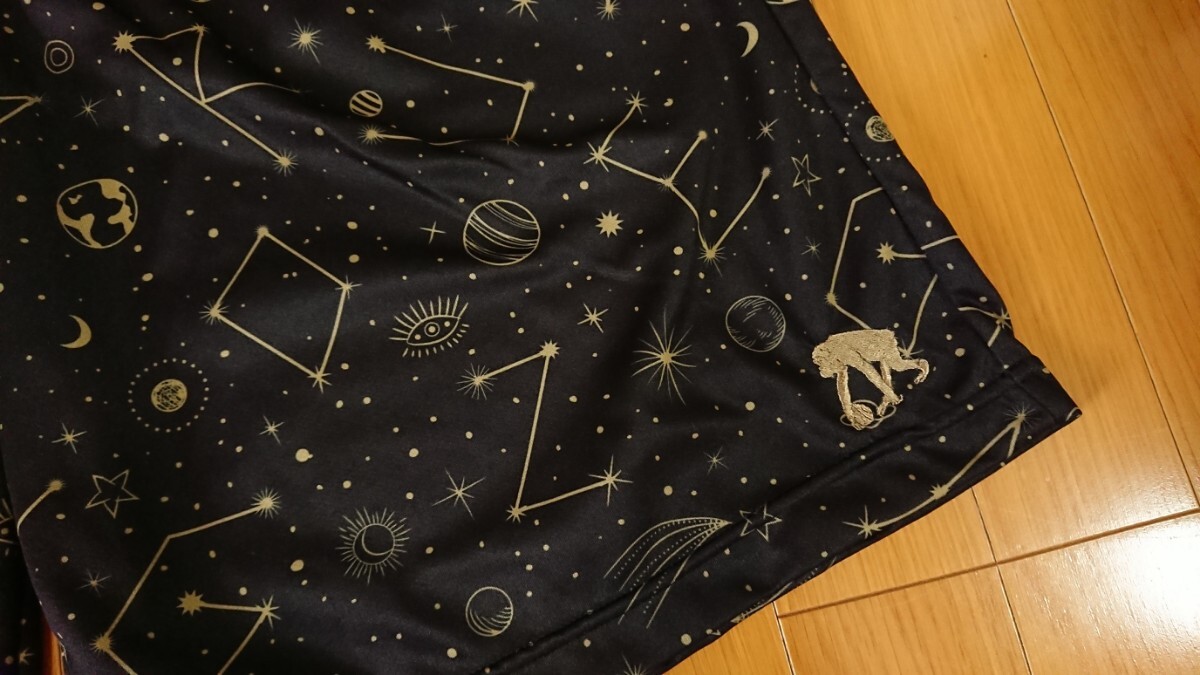 極美品! エゴザル バスパン アストロバギーショーツ バスケットボール ハーフパンツ ショーツ XXL スペース柄 黒拍卖