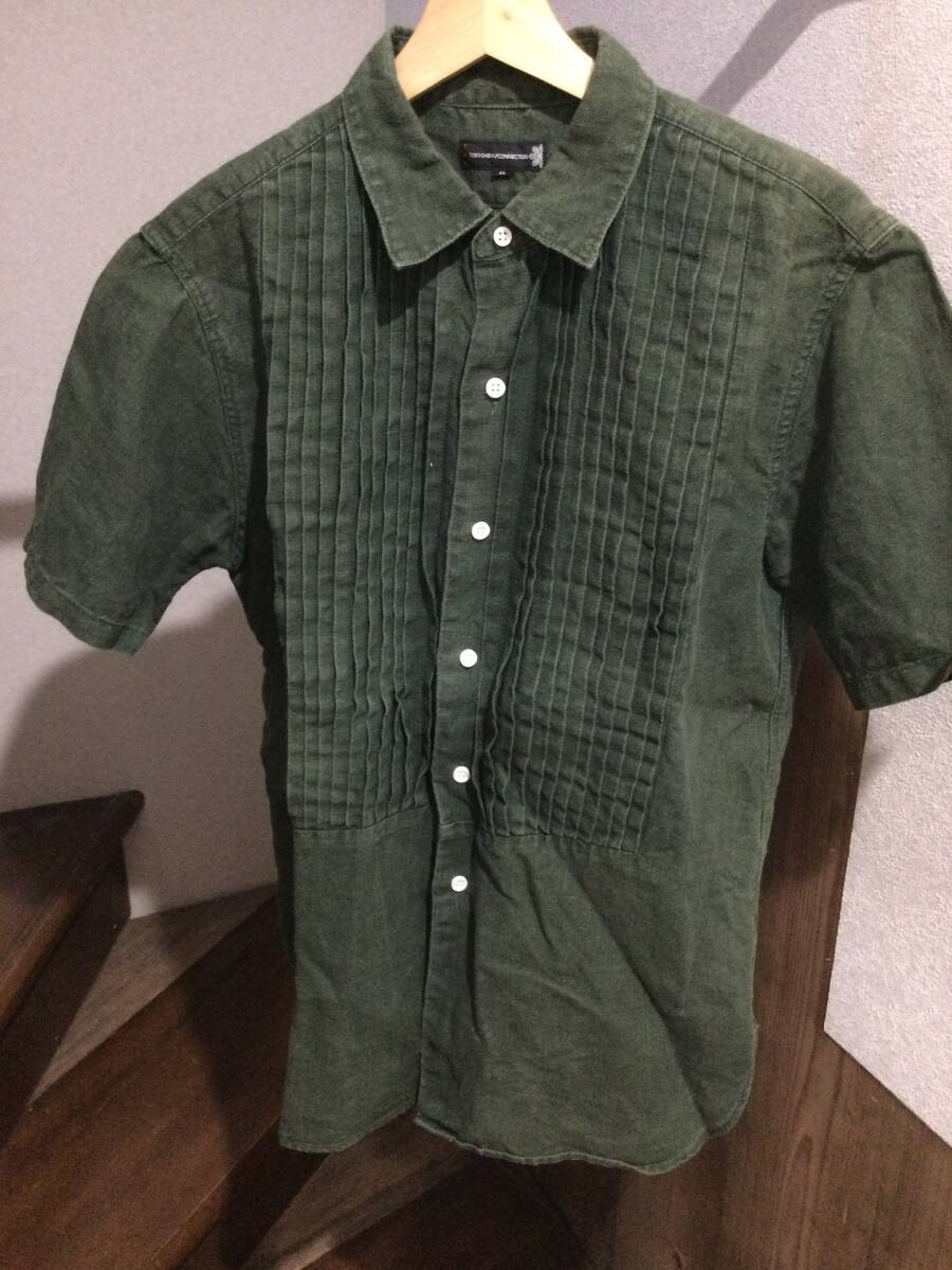 THC 東京ヘンプコネクション ドレスシャツ S ダークグリーン フェード 90s ビンテージ拍卖