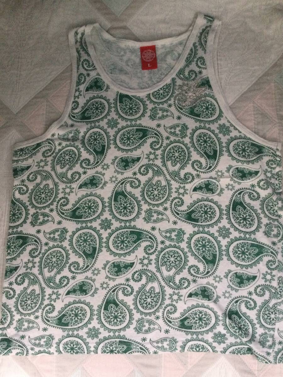 THC 東京ヘンプコネクション L タンクトップ ペイズリー グリーン ヘンプ 90s ビンテージ拍卖