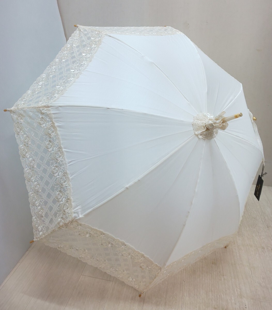 ☆ムーンバット 日傘 オフホワイト UVカット 親骨の長さ45cm 日本製☆ MOONBAT 長傘拍卖