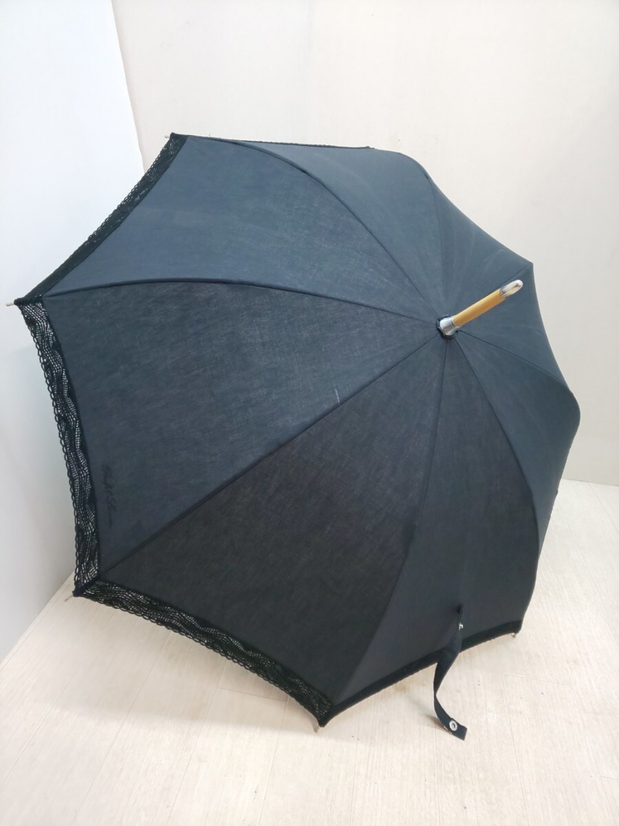 ☆Ralph Lauren ムーンバット 日傘 ブラック UVカット 親骨の長さ約48cm☆ MOONBAT ラルフローレン 長傘 黒拍卖