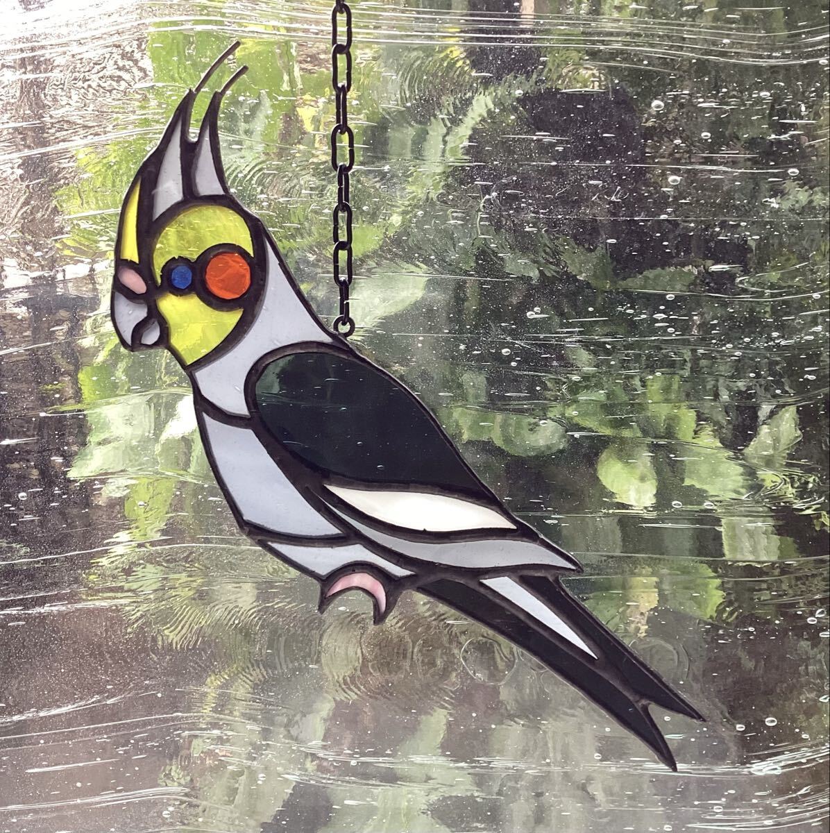 ステンドグラス!!オカメインコのサンキャッチャー♪拍卖