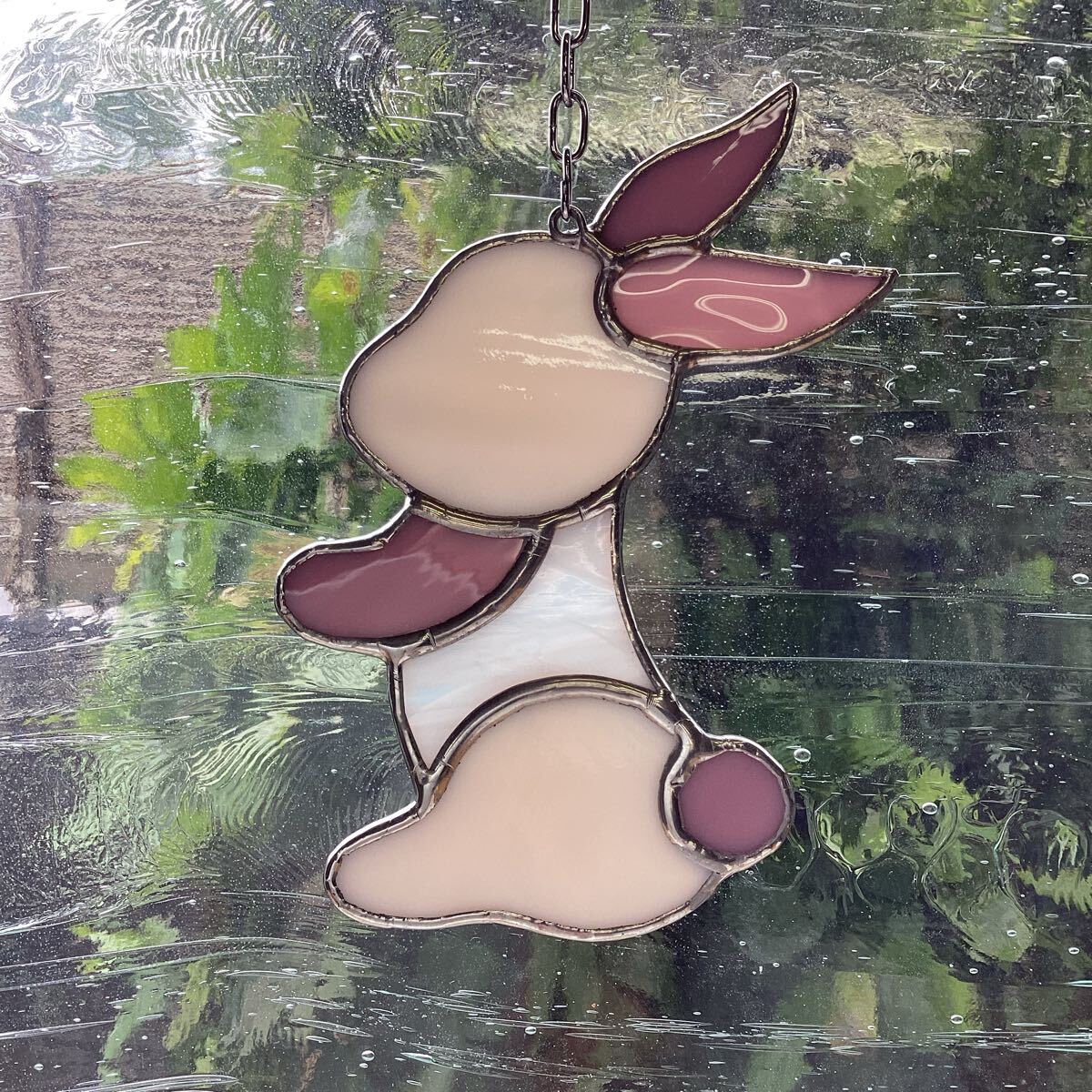 ステンドグラス!!うさぎのサンキャッチャー♪拍卖
