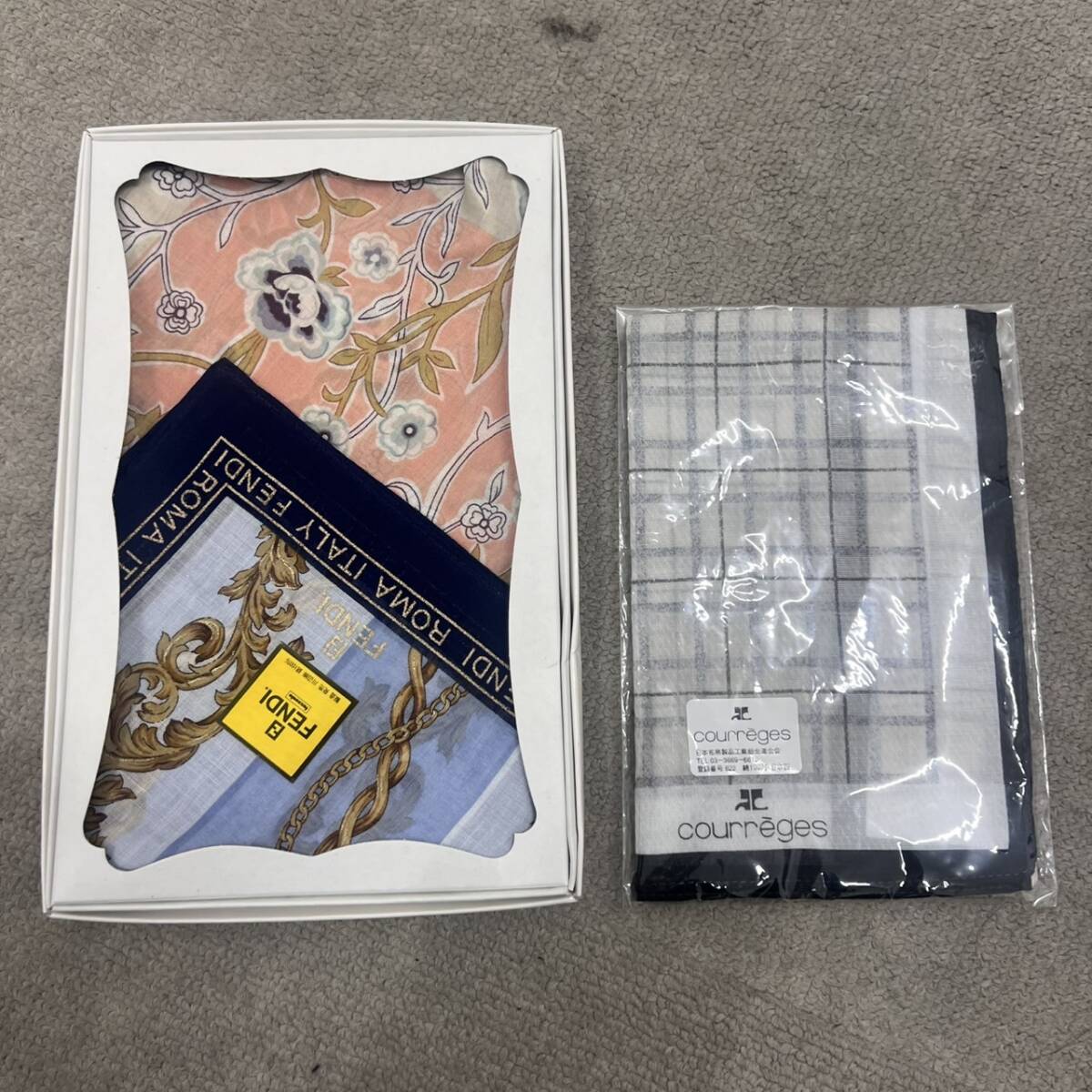 #14385 ブランドハンカチ courreges クレージュ FENDI フェンディ ハンカチ 拍卖