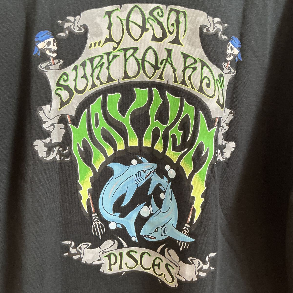 新品 Mサイズ Lost Pisces ロストサーフボード パイシーズ Tシャツ ブラック 黒 定価4620円 拍卖