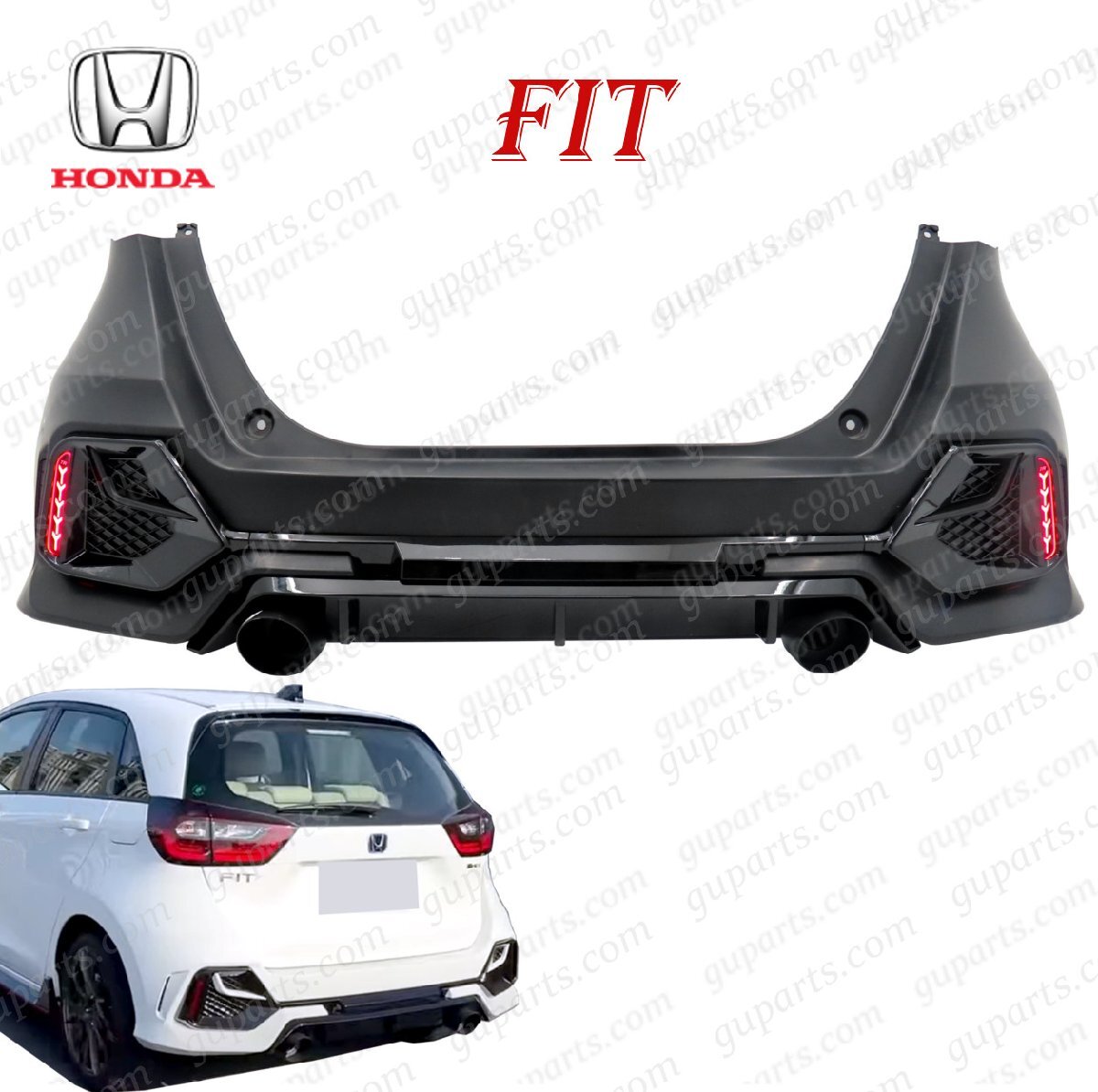 フィット フィットeHEV R2~ GR GS 系 フェイスチェンジ リア バンパー LED ストップランプ ガーニッシュ マフラーカッター ホンダ拍卖