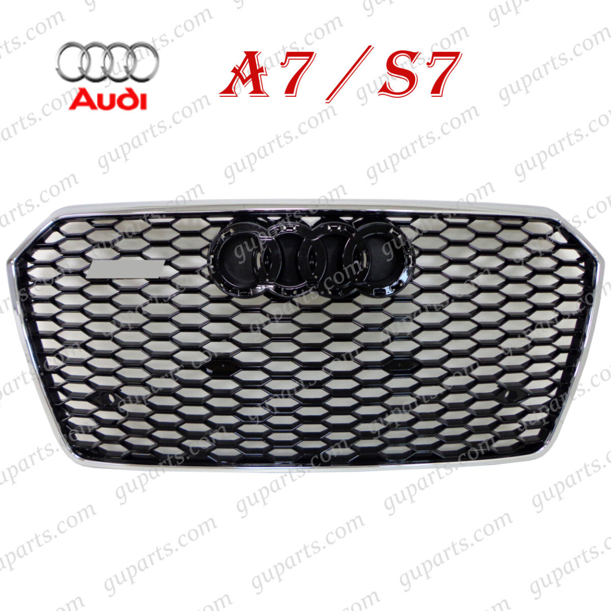 アウディ A7 S7 4G 系 → RS7 フェイス チェンジ グリル フロント バンパー クローム メッキ 2015~2019 4GCREC 4GCYPC 4GCTGL拍卖