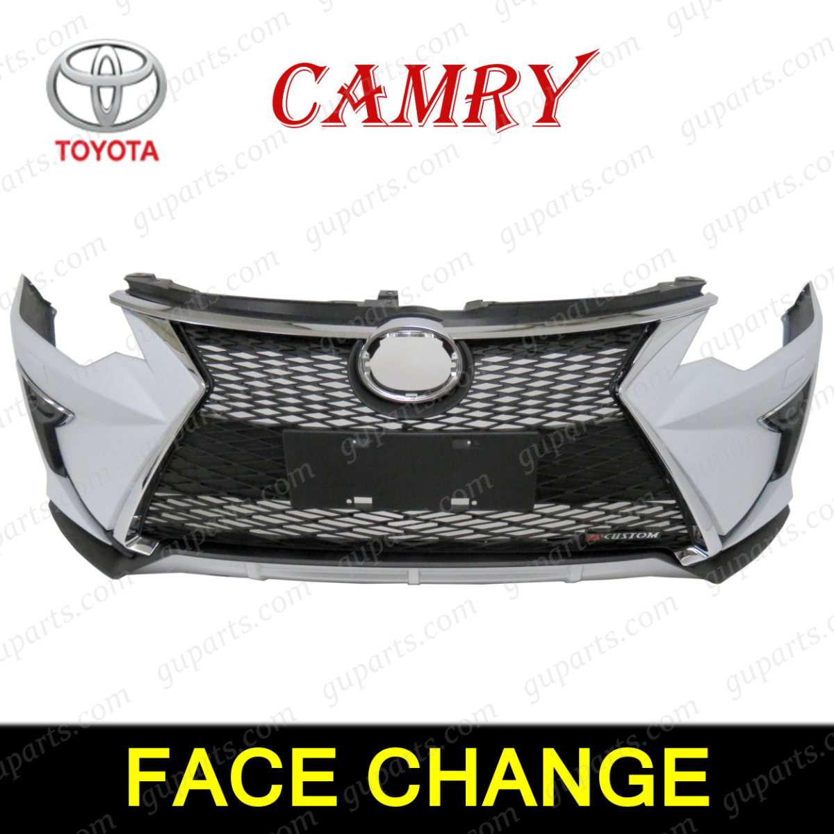カムリ AVV50 HV 後期 → LEXUS LOOK フロント バンパー ラジエーター グリル フォグ グリル メッキ トリム スポイラー エアロ キット拍卖