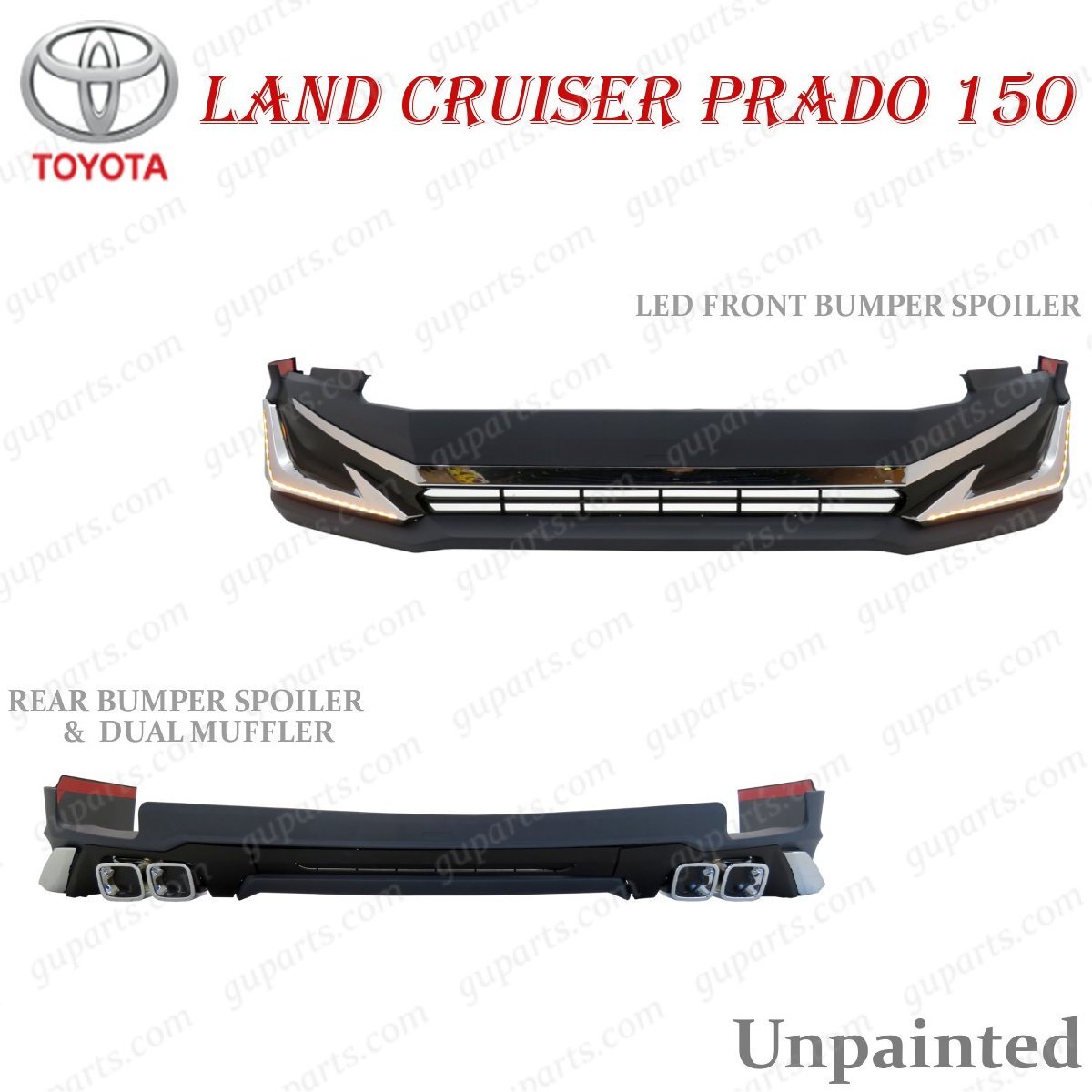 ランドクルーザー プラド 150系 H29.9~ 後期 フロント リア バンパー スポイラー クローム マフラー LED シグナル シーケンシャル 付拍卖