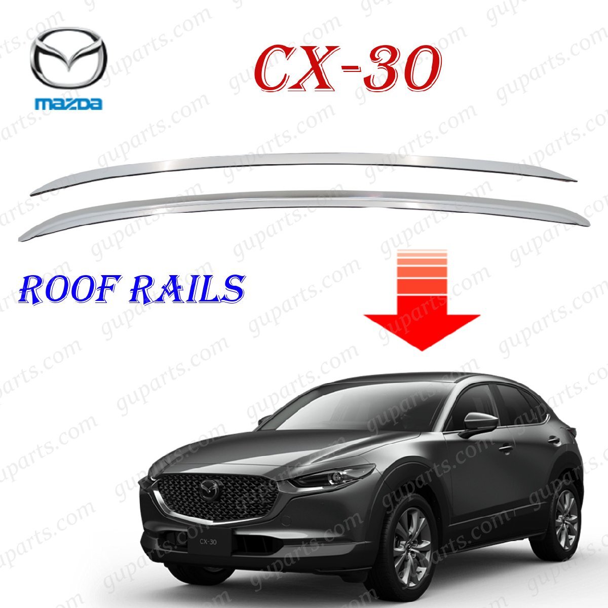 マツダ CX-30 R1.10~ DMFP DMEP DMEJ3P DMEJ3R DM8P DM8R アルミ ルーフレール 左右 シルバー拍卖