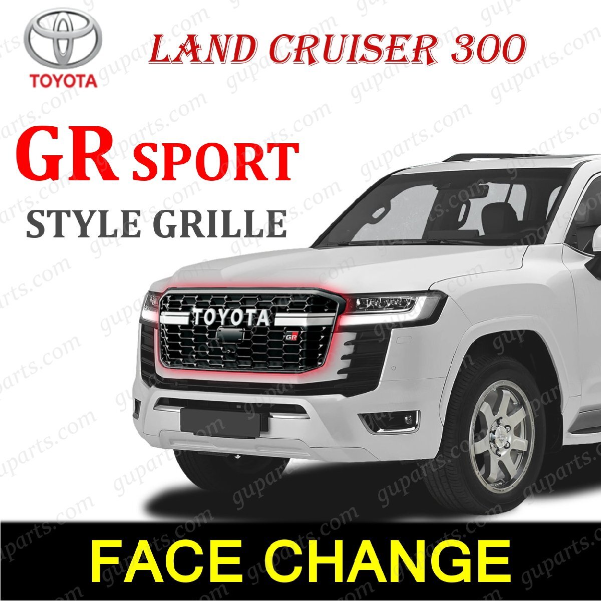 ランドクルーザー 300 GR スポーツ タイプ ラジエーター グリル ランクル 現行 ZX AX VX GX FJA300W VJA300W シルバー メッキ 53101-WY070拍卖