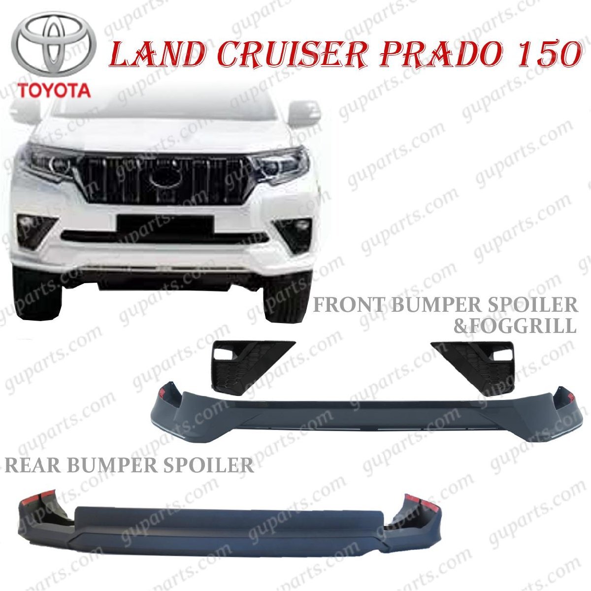 ランドクルーザー プラド 150 系 H29.9~ 後期 フロント リア バンパー スポイラー 未塗装 ブラックエディション拍卖