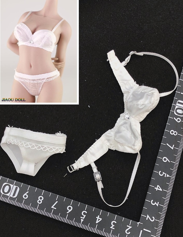 白) 1/6 フィギュア用 ブラ ランジェリー パンツ JIAOUDOLL (検 DAMTOYS ブラジャー スポブラ TBleague PHICEN VERYCOOL フィギュア拍卖