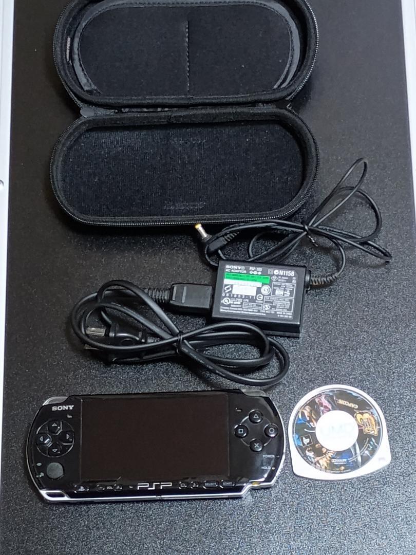 Sony PSP 3000 本体 ブラック 電源アダプター ケース ソフト PSP-3000PB (ピアノ・ブラック)拍卖